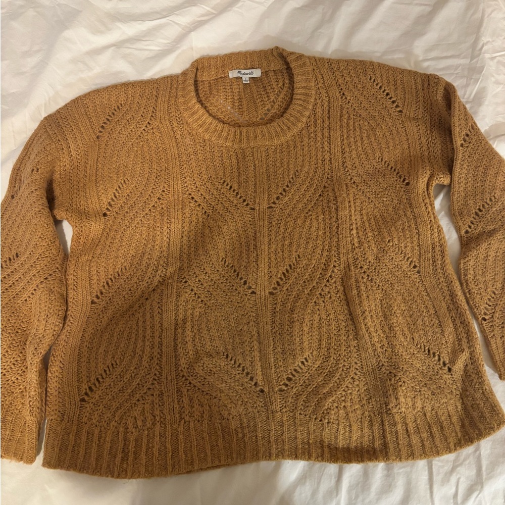 Madewell Tan Cable Knit Sweater